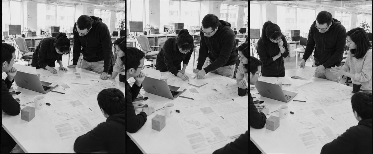 The Spark Studio team collaborating during the launch push